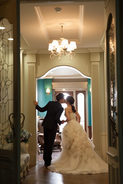 Paar, Hochzeit, Kuss, Romantisch, Liebe
