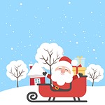 santa, christmas, tree