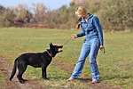 black german shepherd, blonde woman, love