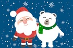 santa, polar bear, christmas