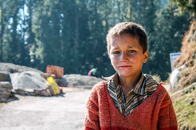 India, Kinderen, Portret, Jongen