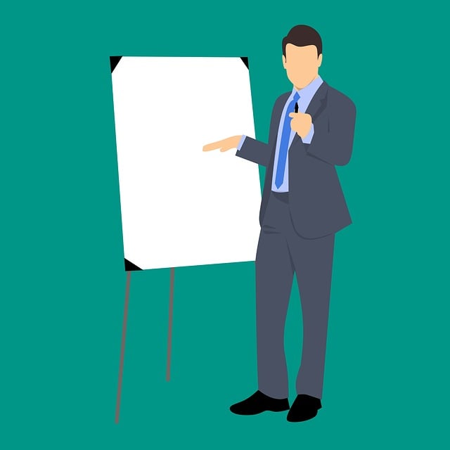 Free confident businessman presentation illustration