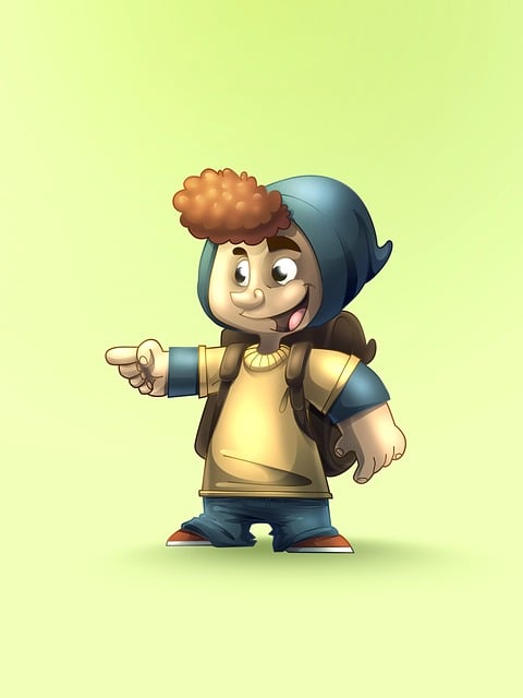 Free boy play fingers illustration