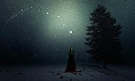 winter, snowfall, woman