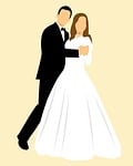 bride, couple, wedding