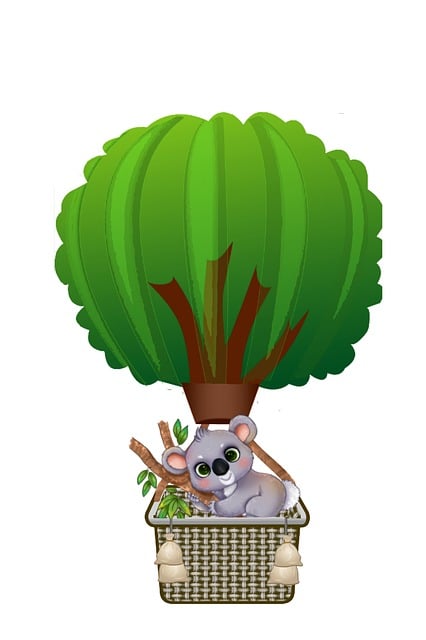 Free Koala Bear Hot Air Balloon illustration and picture
