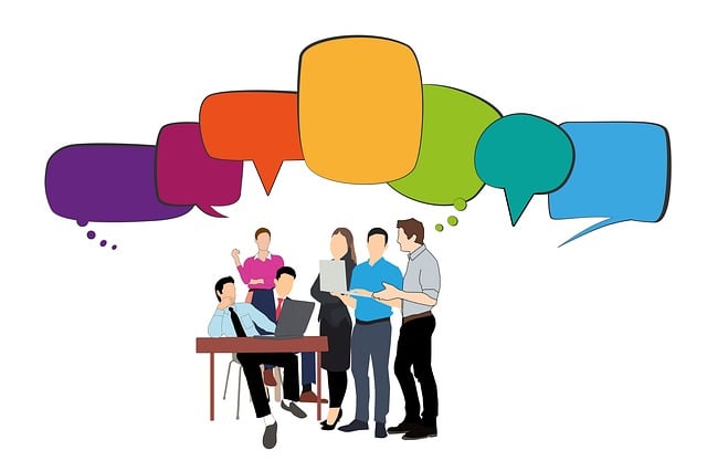 Free group team feedback illustration