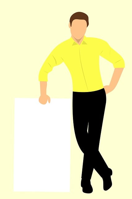 Free business man blank poster illustration