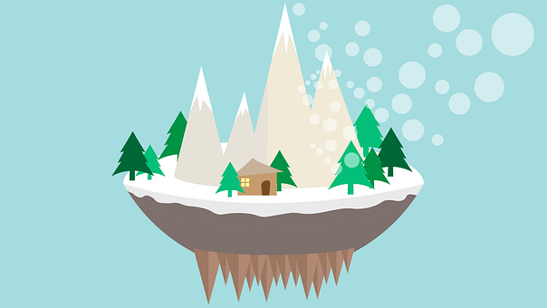 Free Christmas Mountains vector and picture