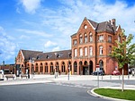 railway station, detmold, road