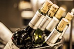 bottles of wine, wine, red wine