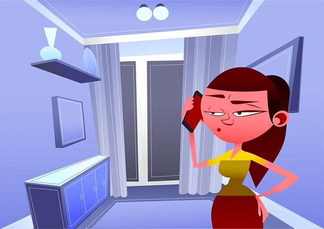 Free woman telephone modern illustration