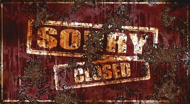 Free closed close of business shut down illustration