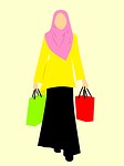 muslim, shopping, full girl