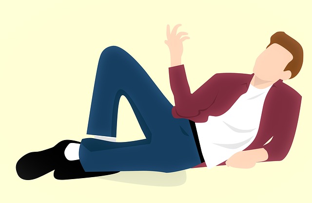 Free man lying floor illustration