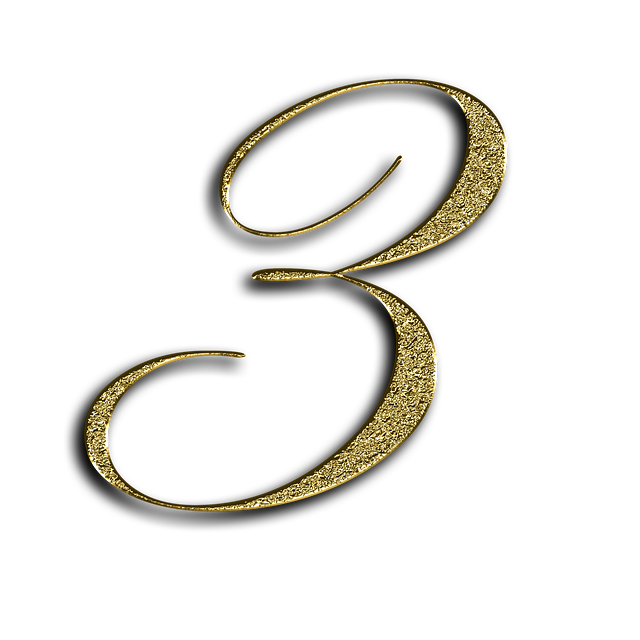 Free number gold writing illustration