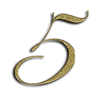 number, 5, gold