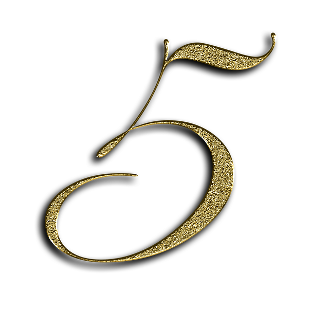 Free number gold writing illustration