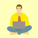 laptop, man, attitude