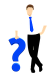 man, question mark, silhouette