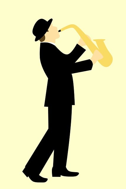 Free saxophonist man jazz illustration