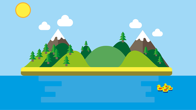 Free island ducks deserted island illustration