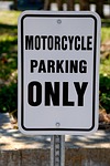 motorcycle parking, sign, motorcycle