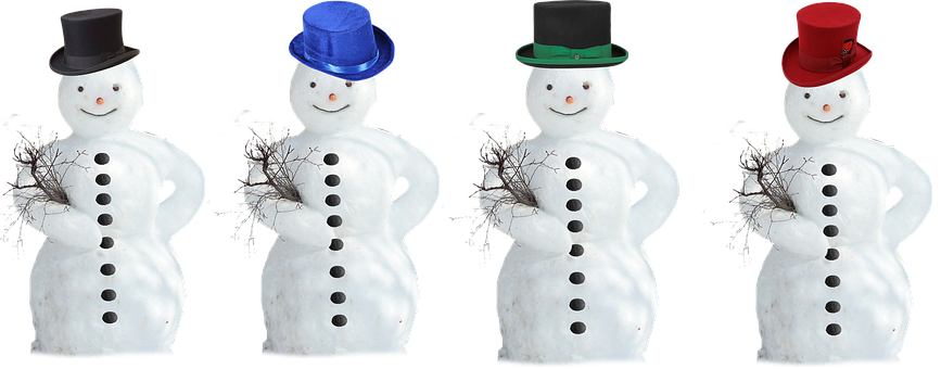 Snemand, Top Hat, Isolerede, Vinter