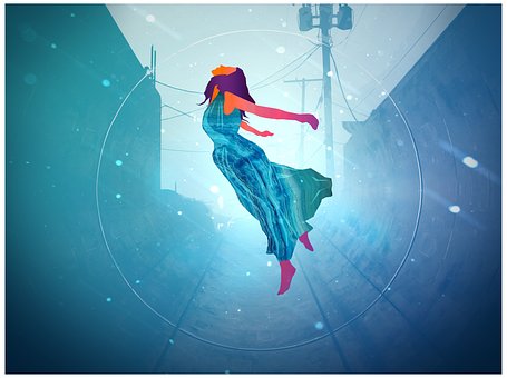 Free Girl Floating photo and picture