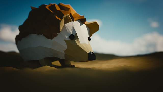 Free lowpoly hedgehog cute illustration