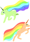 unicorn, rainbow, range