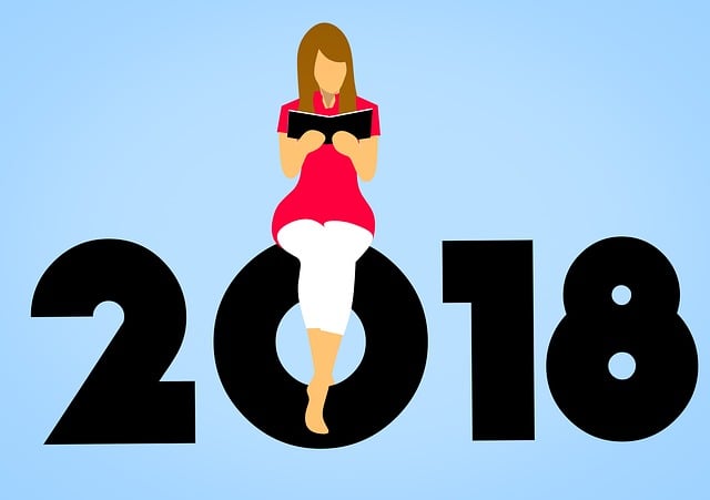 Free new year 2018 reading illustration
