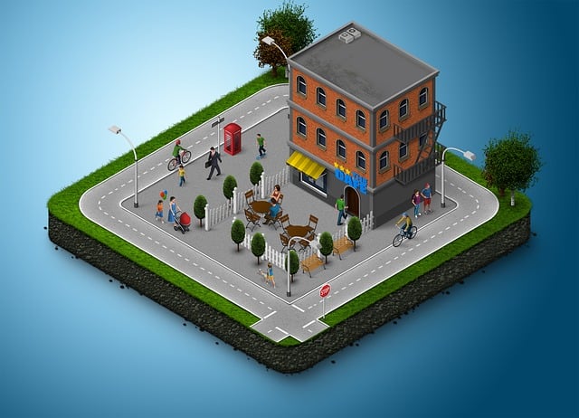 Free building 3d map illustration