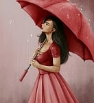 woman, lid, umbrella