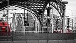 railway station, bridge, train