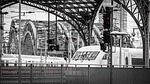 railway station, bridge, train