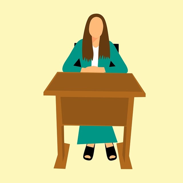 Free design secretary desk illustration
