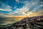 sky, sunset, sea
