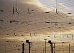 railway, catenary, the station area