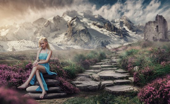Free Mountains Young Woman photo and picture