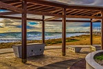 promenade, sea, bench
