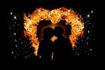 heart, love, flame