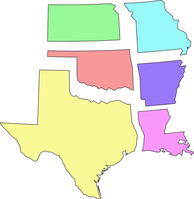 Free usa states south central vector