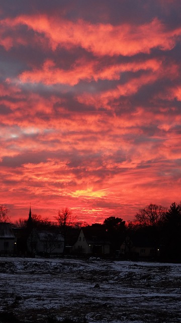 Solnedgang, Panorama, Skumring, Natur