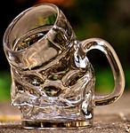 beer glass, bent, funny