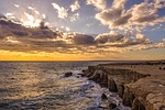 sea caves, coast, sea