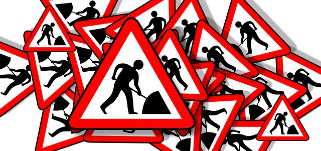 Free traffic signs construction site attention illustration