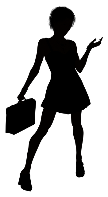 Free alpha mask silhouette woman illustration