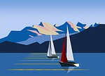 mountains, sailing boats, norway