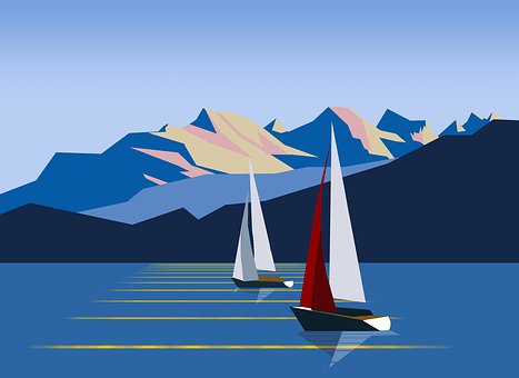 Fjell, Natur, Seilbåter, Norge, Hav